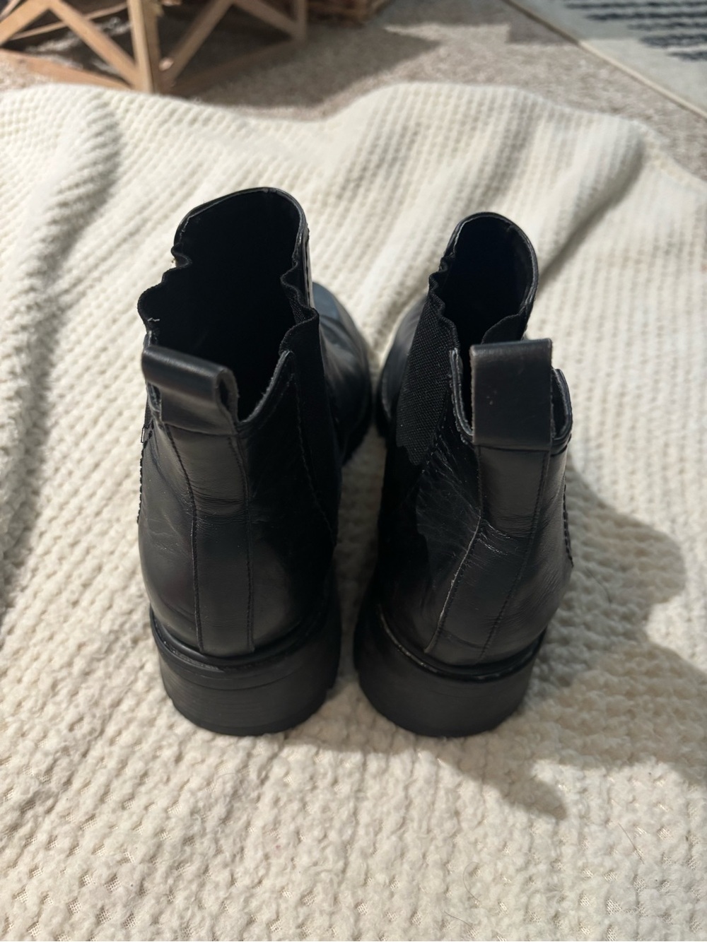 Classic Black Ankle Boots Men Size 9.5 Genuine Leather Vintage Y2K - Picture 4 of 8